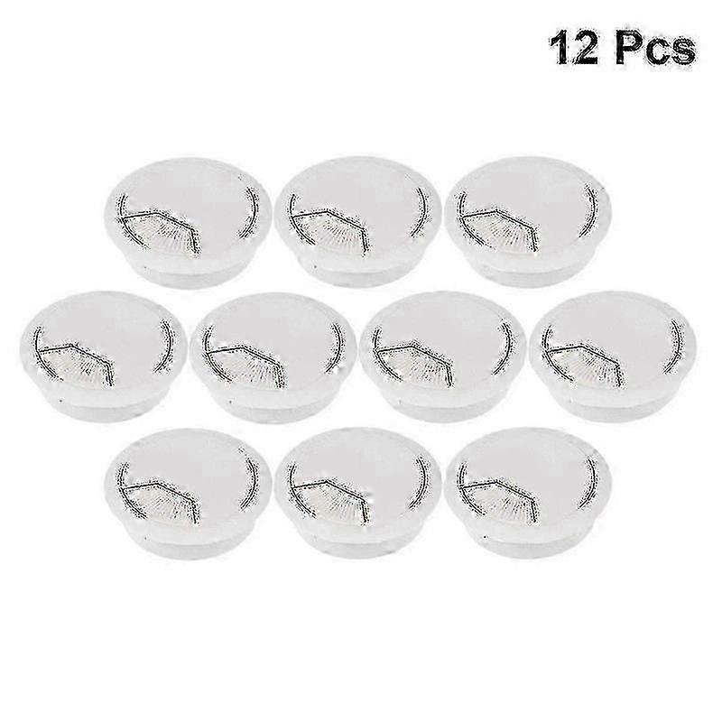 12pcs Office Desk Cable Hole Covers 50mm Diameter (Grey White)