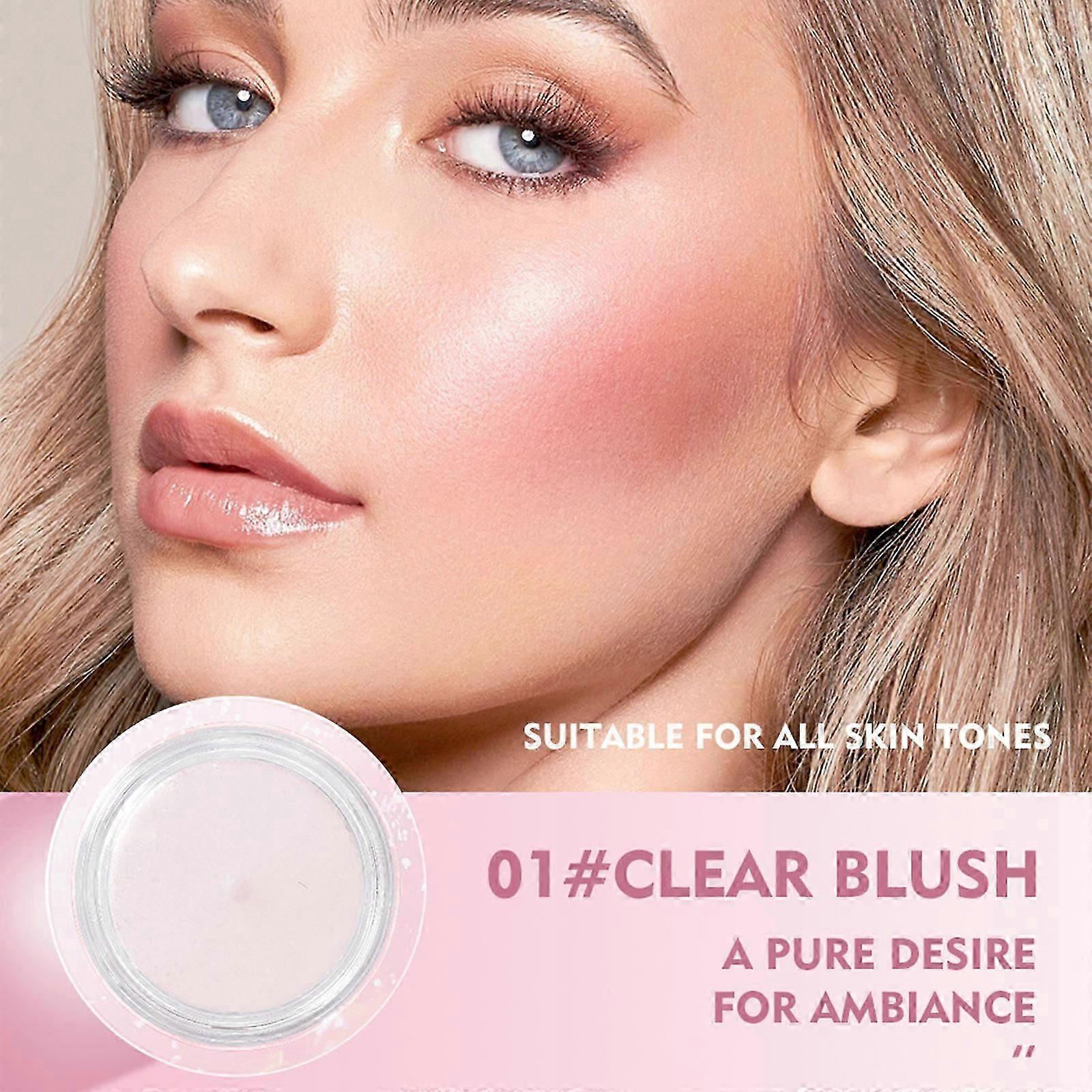 Color Changing Blush, PH Temperature Magic Color Changing Clear Blush Cream, Shiny Moisturizing Long Lasting Highlighting Face Cheek Blush