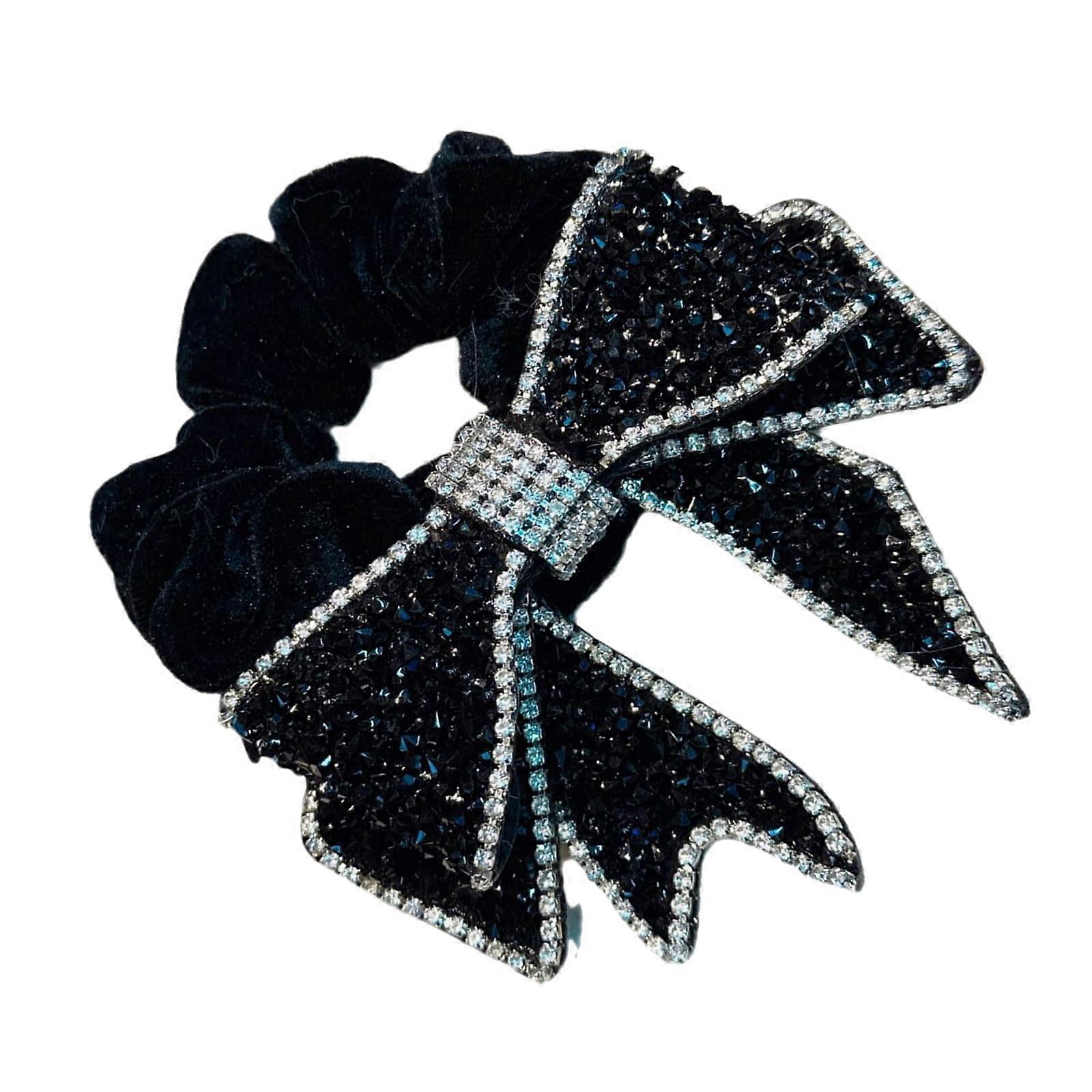 Elegant Elastic Hair Accessory with Rhinestones and Bows, Durable Headband for Special Occasions, Style 1