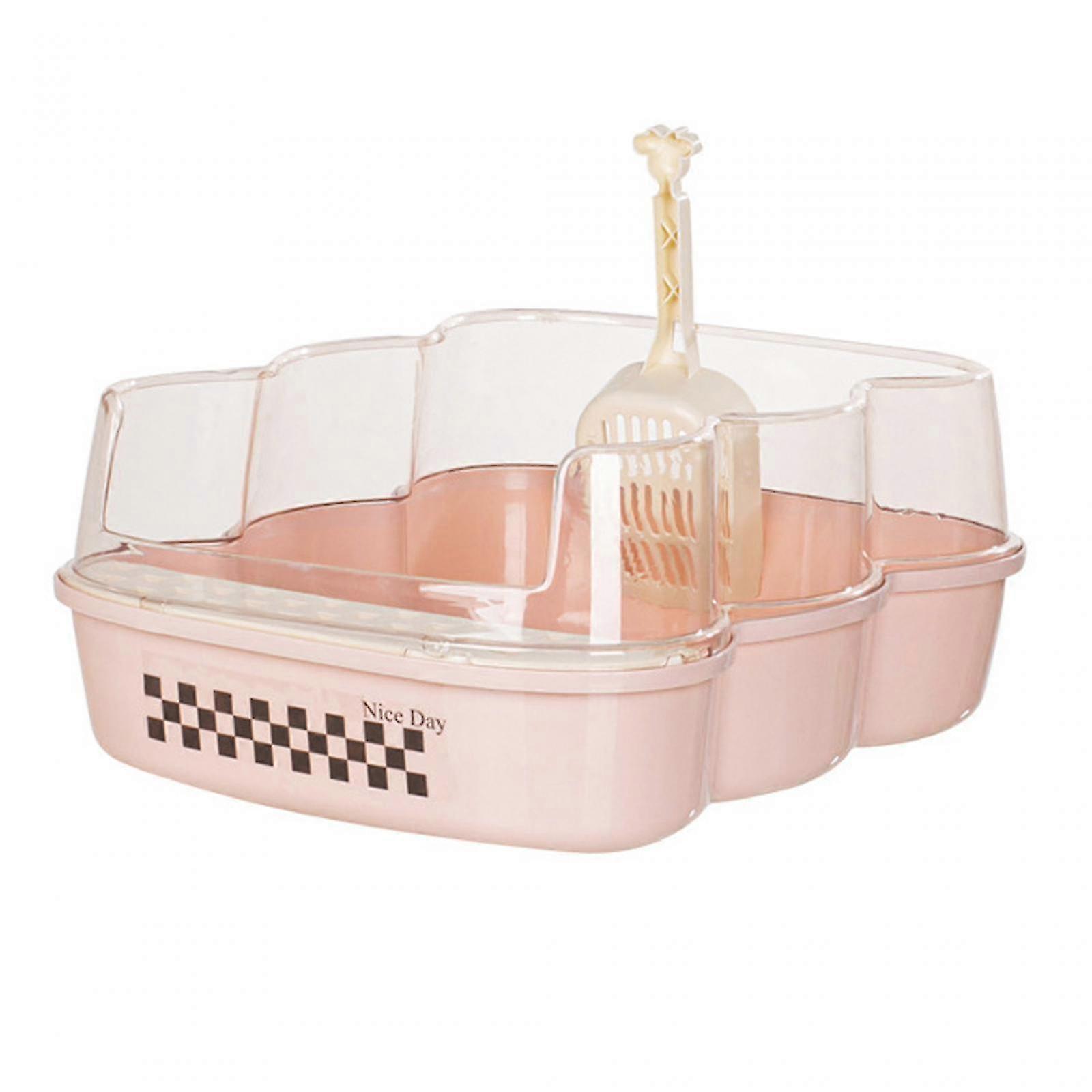 Halvlukket kattedo for små kjæledyr, sprutsikker design for katter og hunder, egnet for forskjellige smådyr