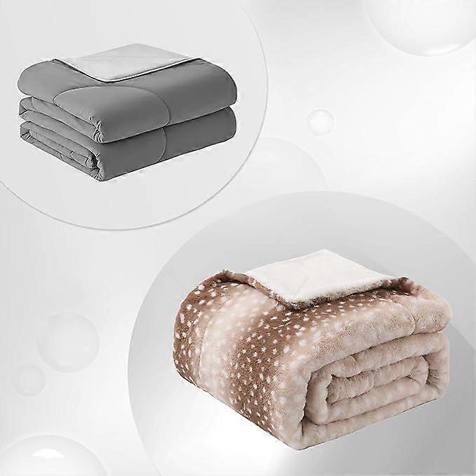 بطانية قطنية ومجموعة بطانيات تبريد ، بطانيات رمادية داكنة وبحرية ل Summerhiswieee819