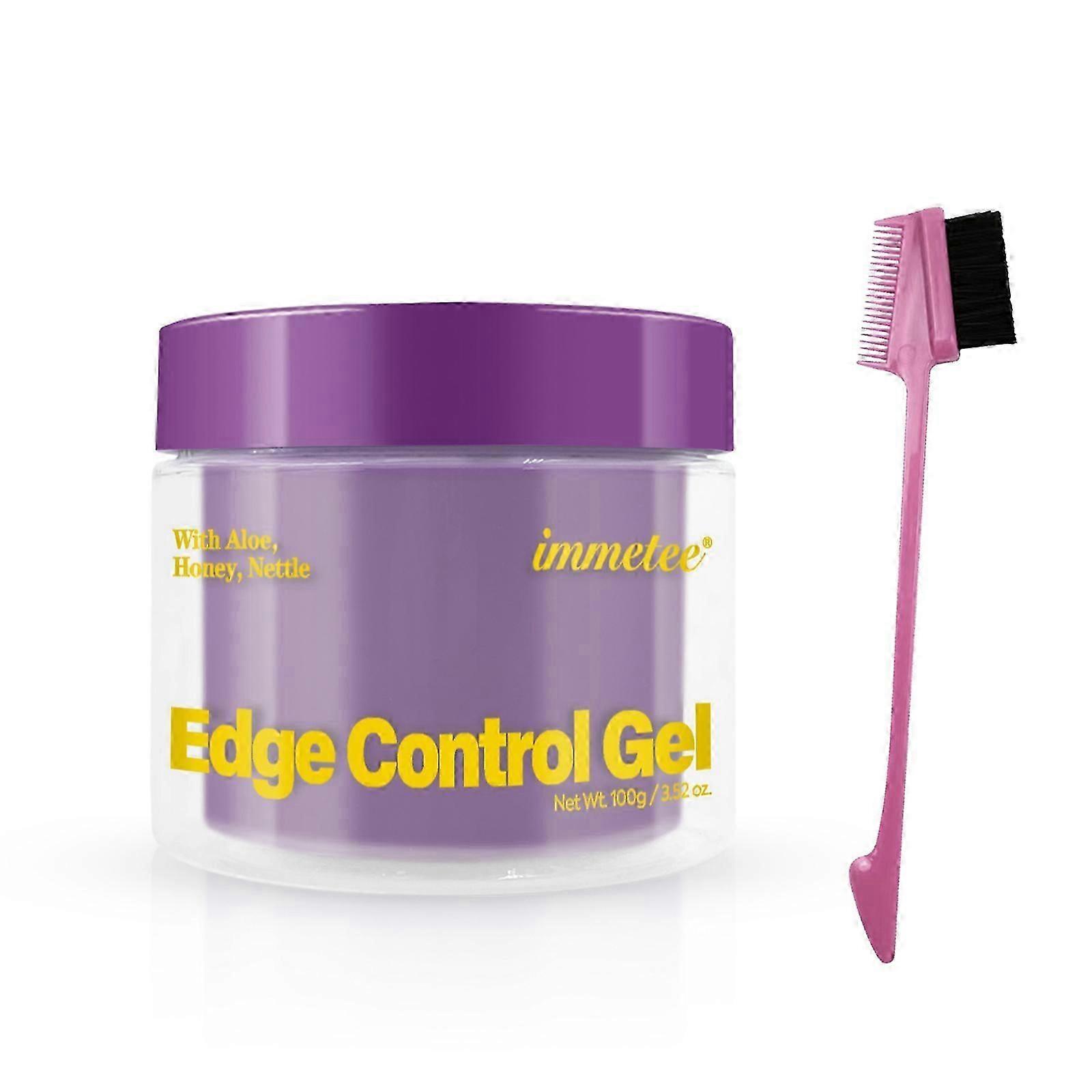 جل التحكم في الحافة مع فرشاة، جل تصفيف الشعر مروض الشعر المتطاير، جل التحكم في الحواف للشعر الأفرو 100 جم، 3.52 أونصة