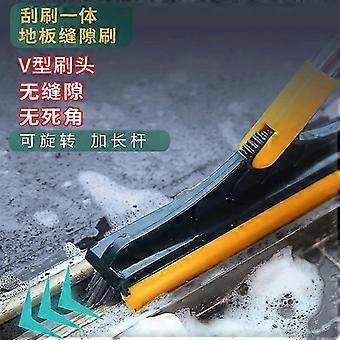 Hard-haired floor brush ground seam brush bathroom corner toilet tile brush gap cleaning brush glass cleaning wiper brush Beige - 2 in 1 Seam Brush Ap