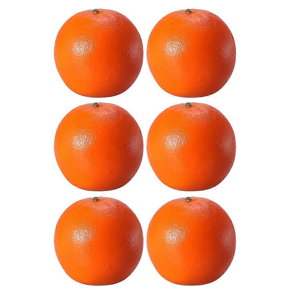 Artificial Mini Orange Simulation Plastic Fruit Decor For General Users 7.4x7.4cm 6Set