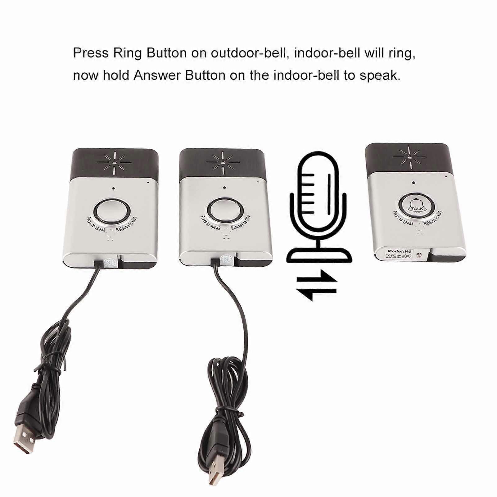 Smart Wireless Voice Intercom Doorbell Access Control System Indoor/Outdoor Door BellSilver