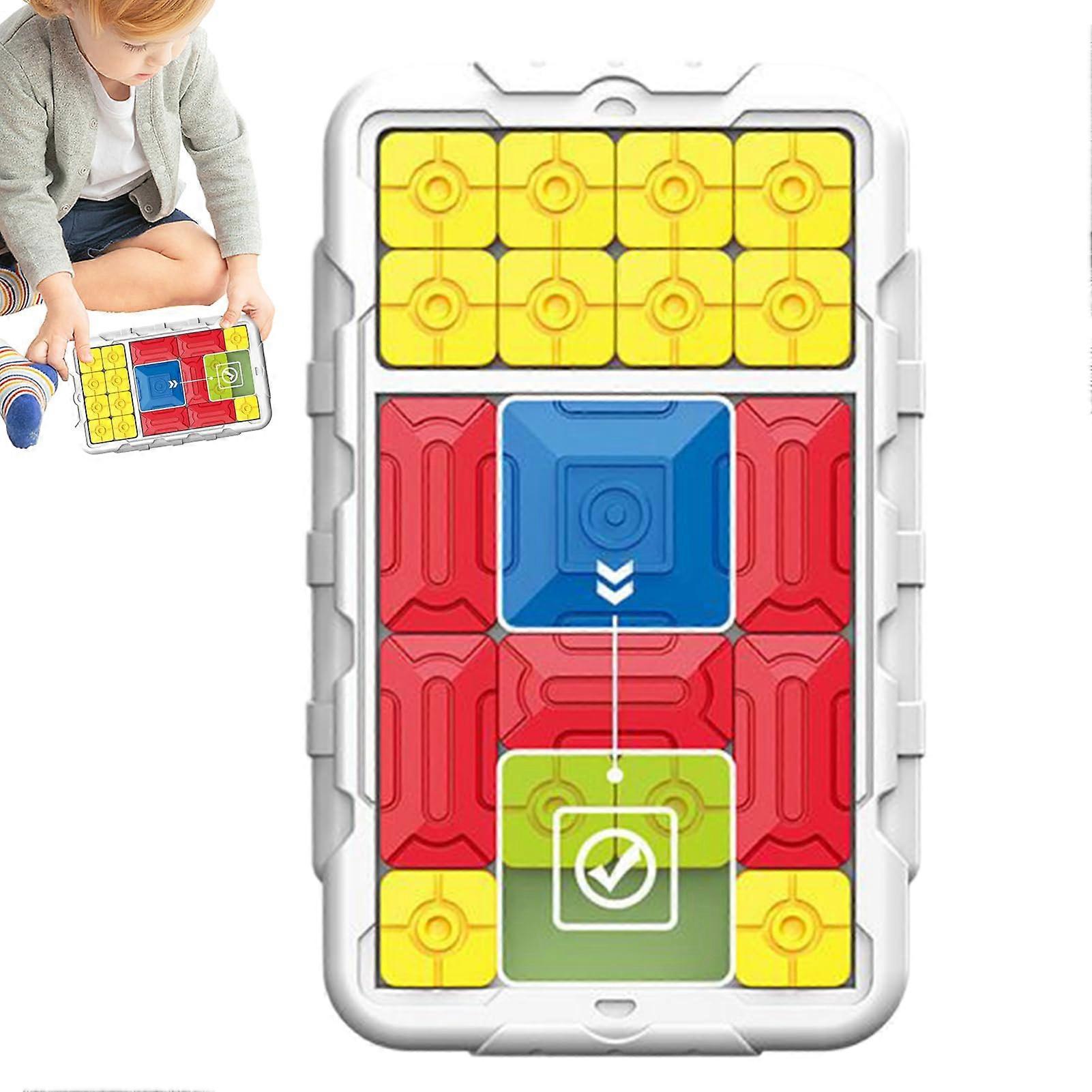 Sliding Puzzle Educational Fidget Toy Magnetic Sliding Game 500+ Challenges Indoor Outdoor Use White