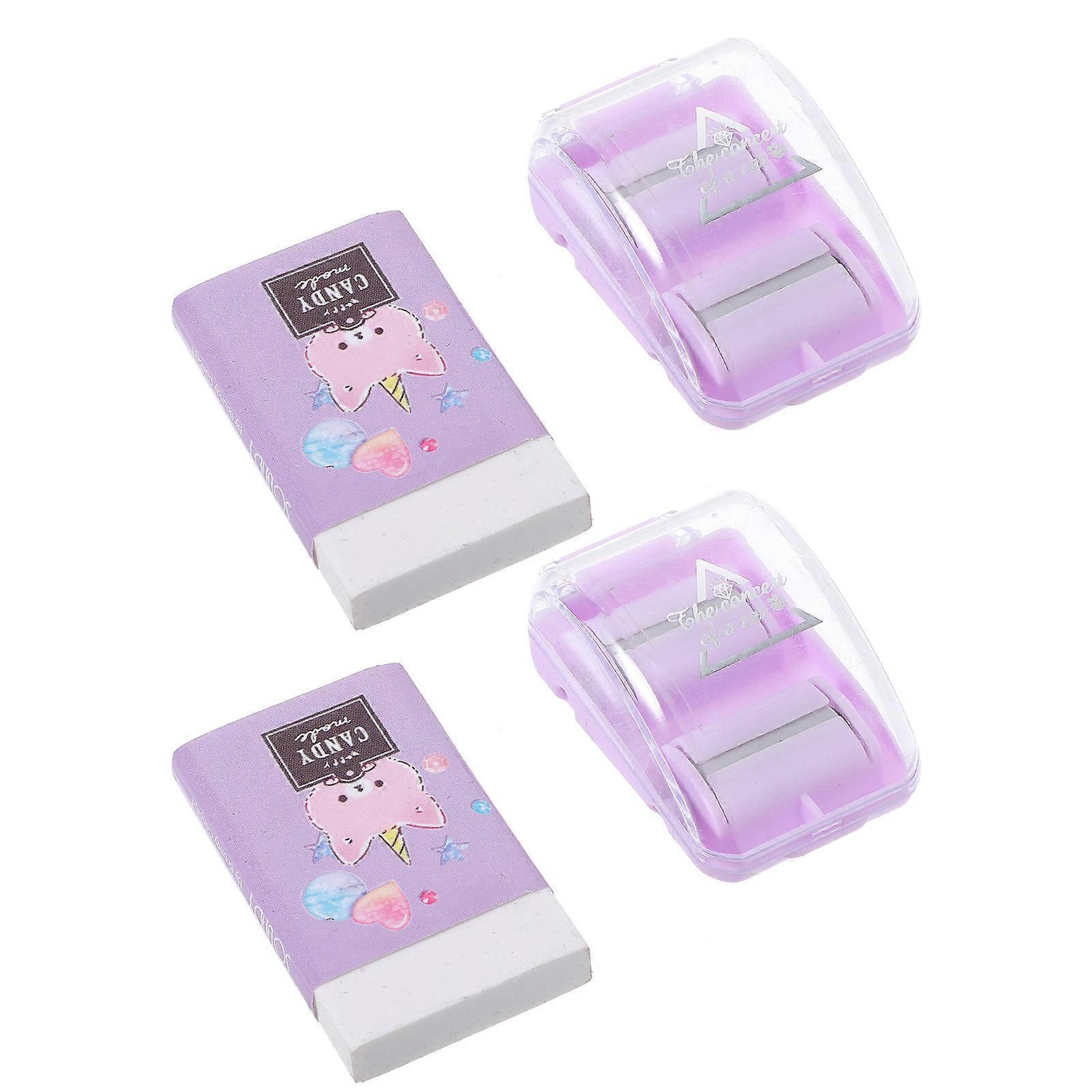 Erasers Crumb Removal Tool Portable Eraser Rollers for Students and Office Workers 5.00X3.00X2.00CM 2Sets