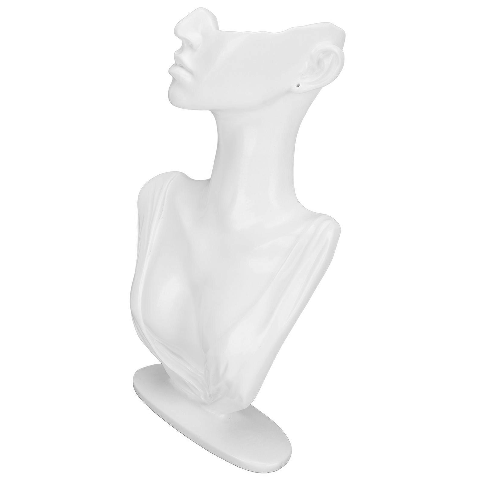 White Resin Half Face Bust Display Stand Earring Holder Organizer