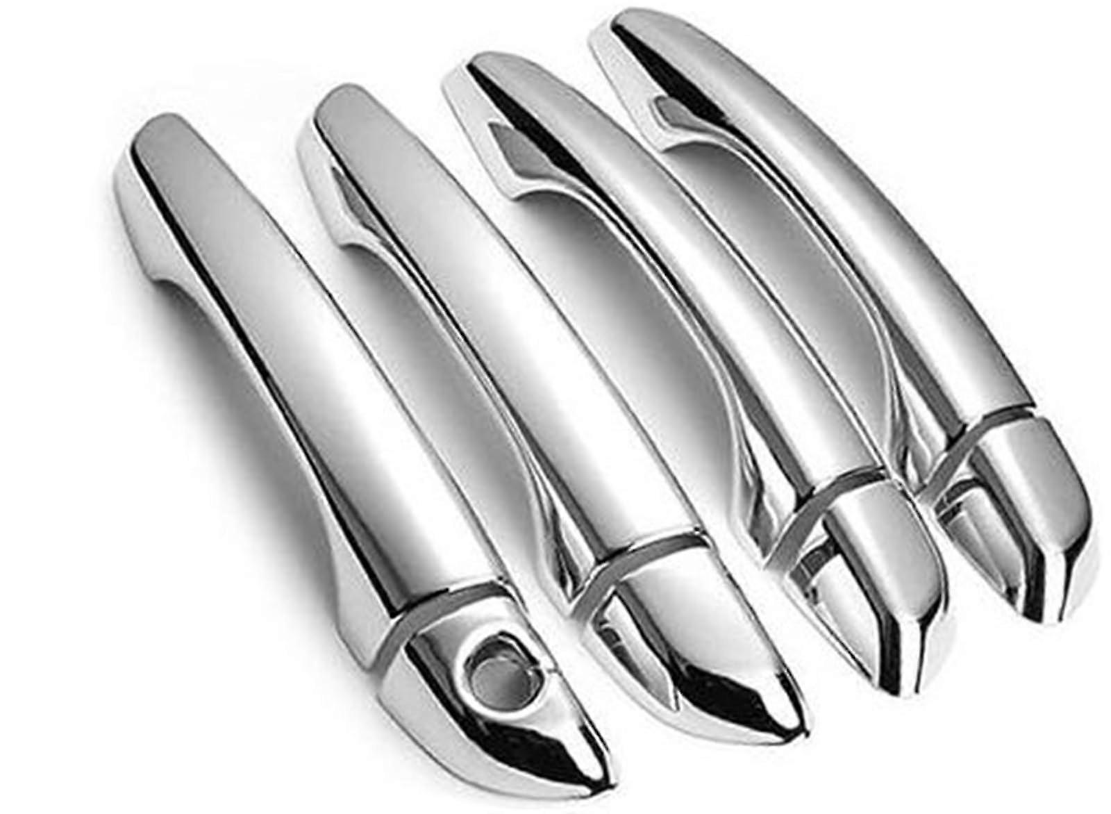 Door Handle Cover Set for Peugeot 3008 2017-2022, Shiny Chrome Finish, Silver, No Sensor Compatibility