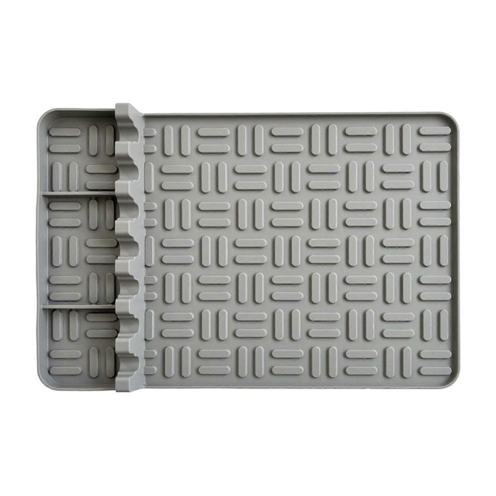 Grill Mat Side Shelf Mat Portable Washable Oil Catcher Gray