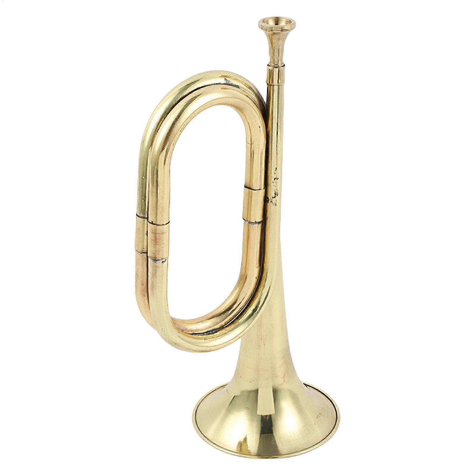 Trumpet Signal Horn, GoldPlated Pocket Trumpet for Orchestra, Beginners