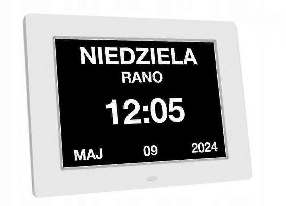 Digital Calendar Clock In Polish Electronic Alarm Clock Medicines 8 Languages