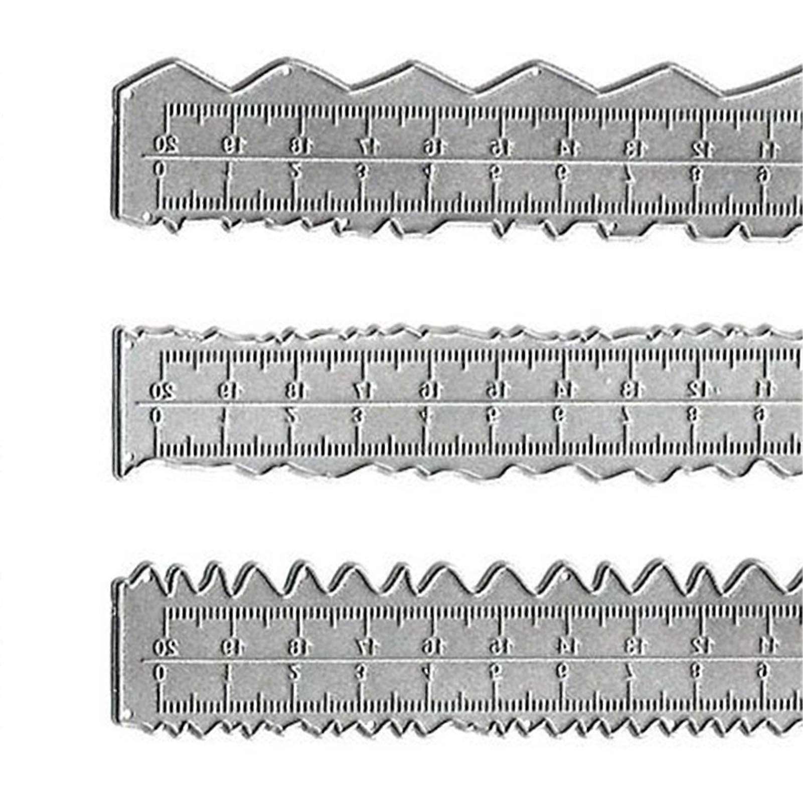 3 Pcs Set Irregular Edges Ruler Carbon Steel Paper Tearing Ruler for Card Making Scrapbooking