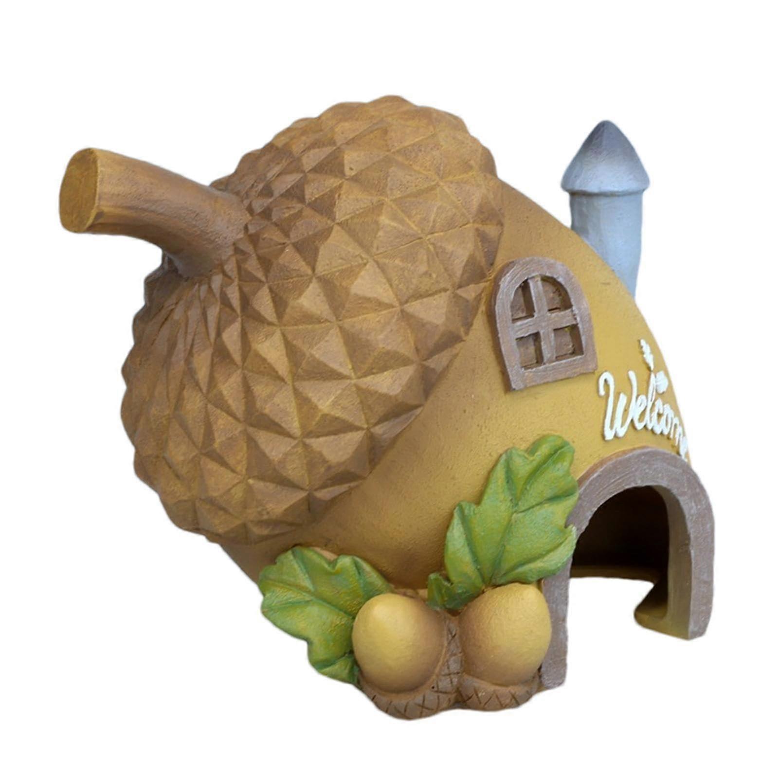 Fish for Aquarium - Resin Fruit House Cave Ornament, Betta Fish Shelter with Acorn Design for Turtles and Reptiles