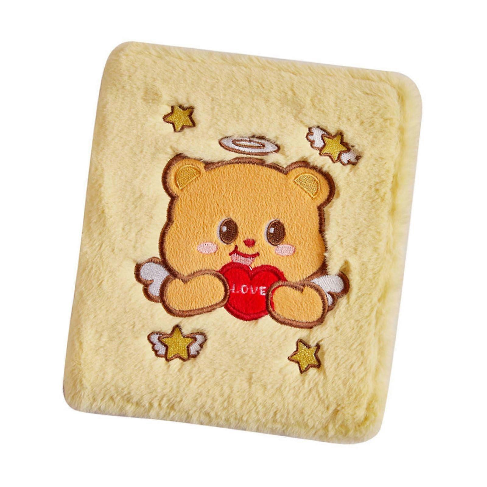 Soft Plush Card Storage Book, 3 Inch Cartoon Capybara Photo Album, Small Photo Card Folder with Sleeves, Bear Design