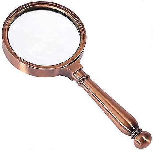 Lupe Magnifier 10x Zoom Handheld Glass With Optical Lenses Metal Handle Gift Set