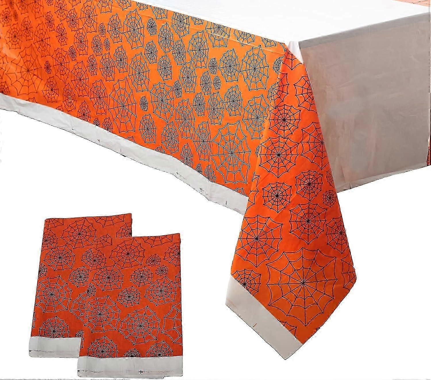 Spooky Spider Web Halloween Tablecloth - Disposable Party Decor