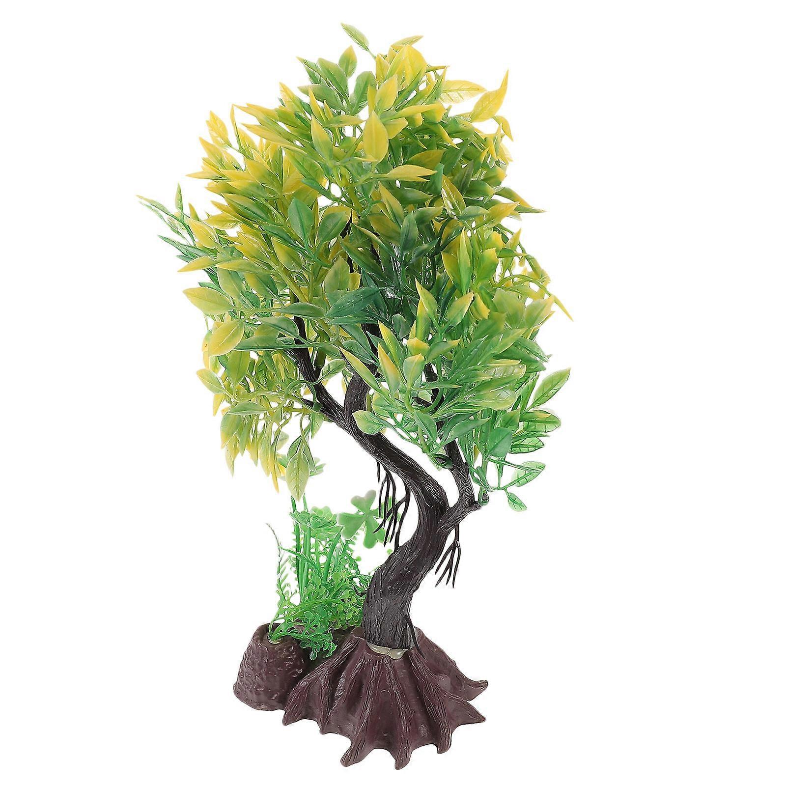 Aquarium Decoration Plastic Artificial Tree for Fish Tank Landscaping Small Size