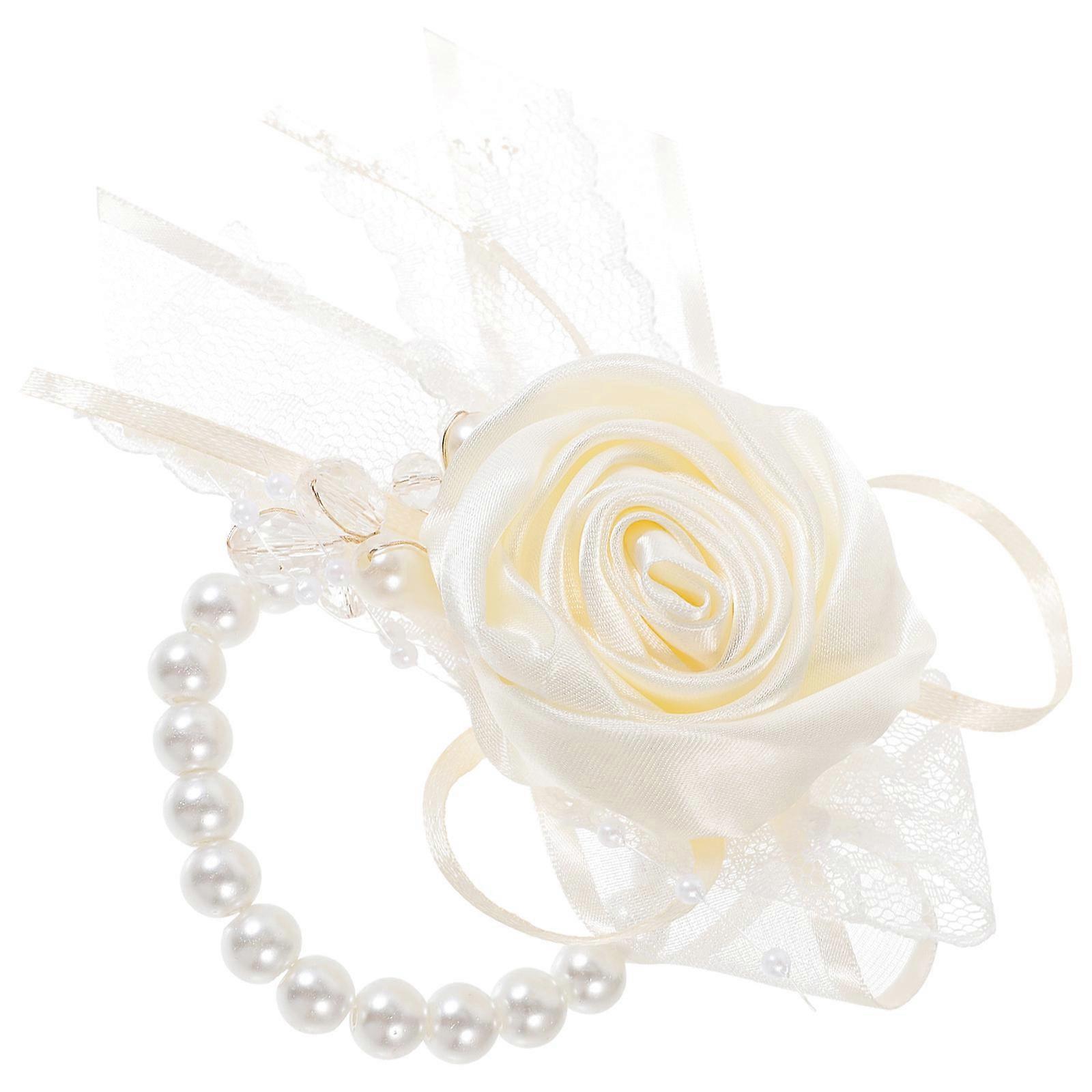 It sounds like you're describing a product listing for a **rose flower wrist corsage** intended for bridesmaids or bridal parties. Here's a polished