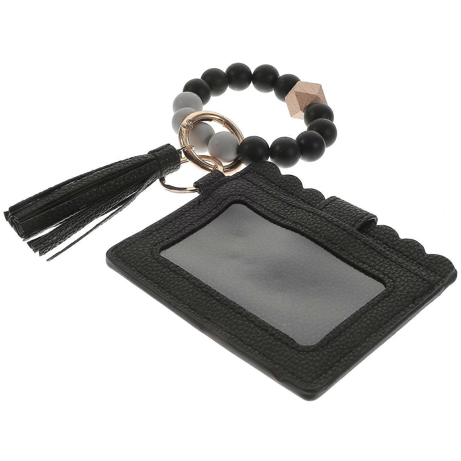 Keychain Wristlet with Card Holder and Tassel Design for Travel 1Pack