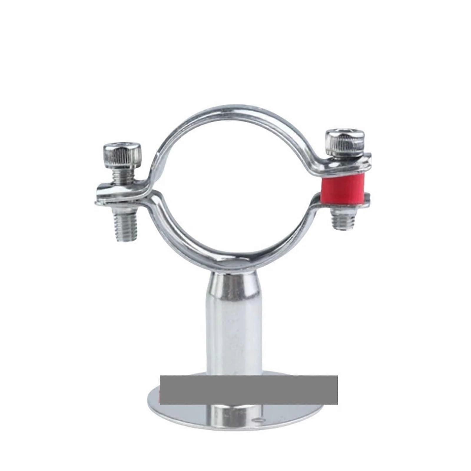 1PCS 3234mm Tube O/D Stainless Steel Pipe Clamp Clip Support Bracket with Base Plate Pole Length 50mm