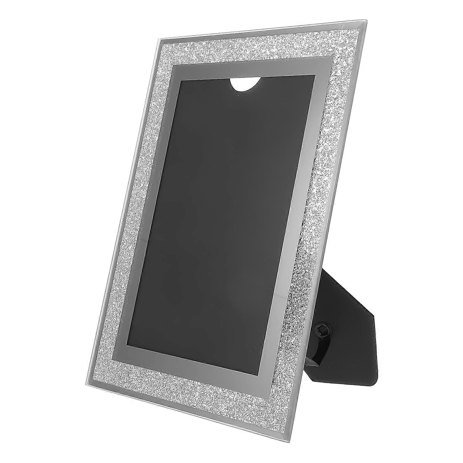 Glass Frame Photo Picture Frame Modern Style Home Decoration Silver Rectangular Protect Photos 1Set