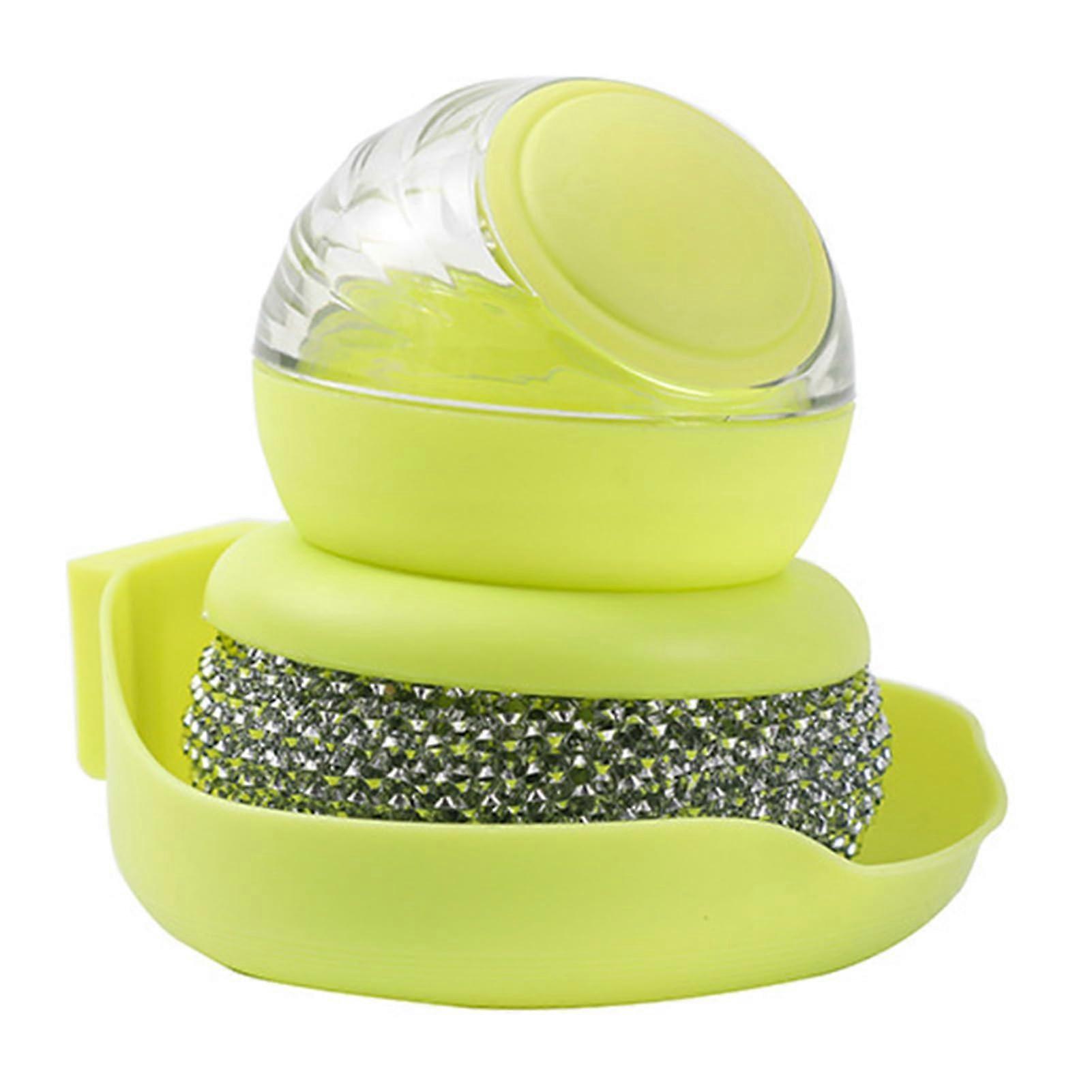 360degree Rotating Stainless Steel Scrubber with NonSlip Handle, Efficient Cleaning Tool for Pots and Pans (Green)