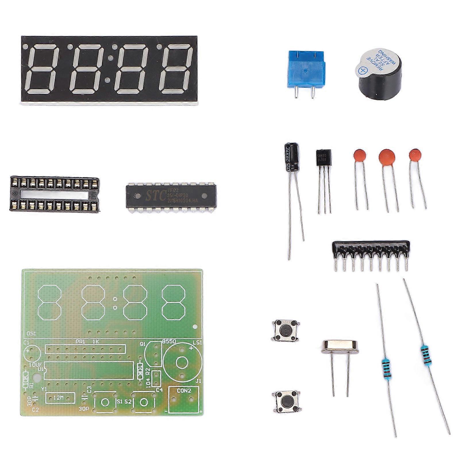 Digital Clock Kits 4 Digit Electronic Soldering Clocks Kit with Second Correction Function for Schools