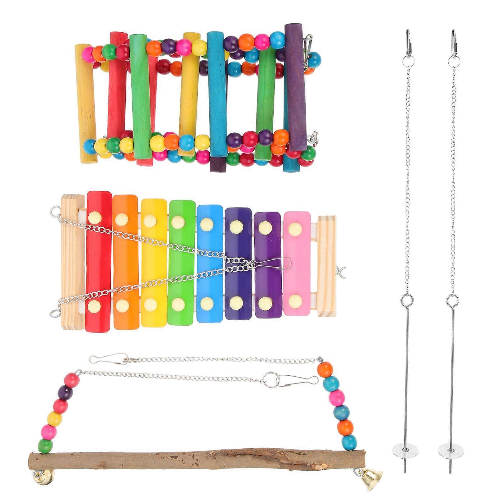 Wooden Parrot Toys for Pet amusement with Alloy Material Assorted Color
