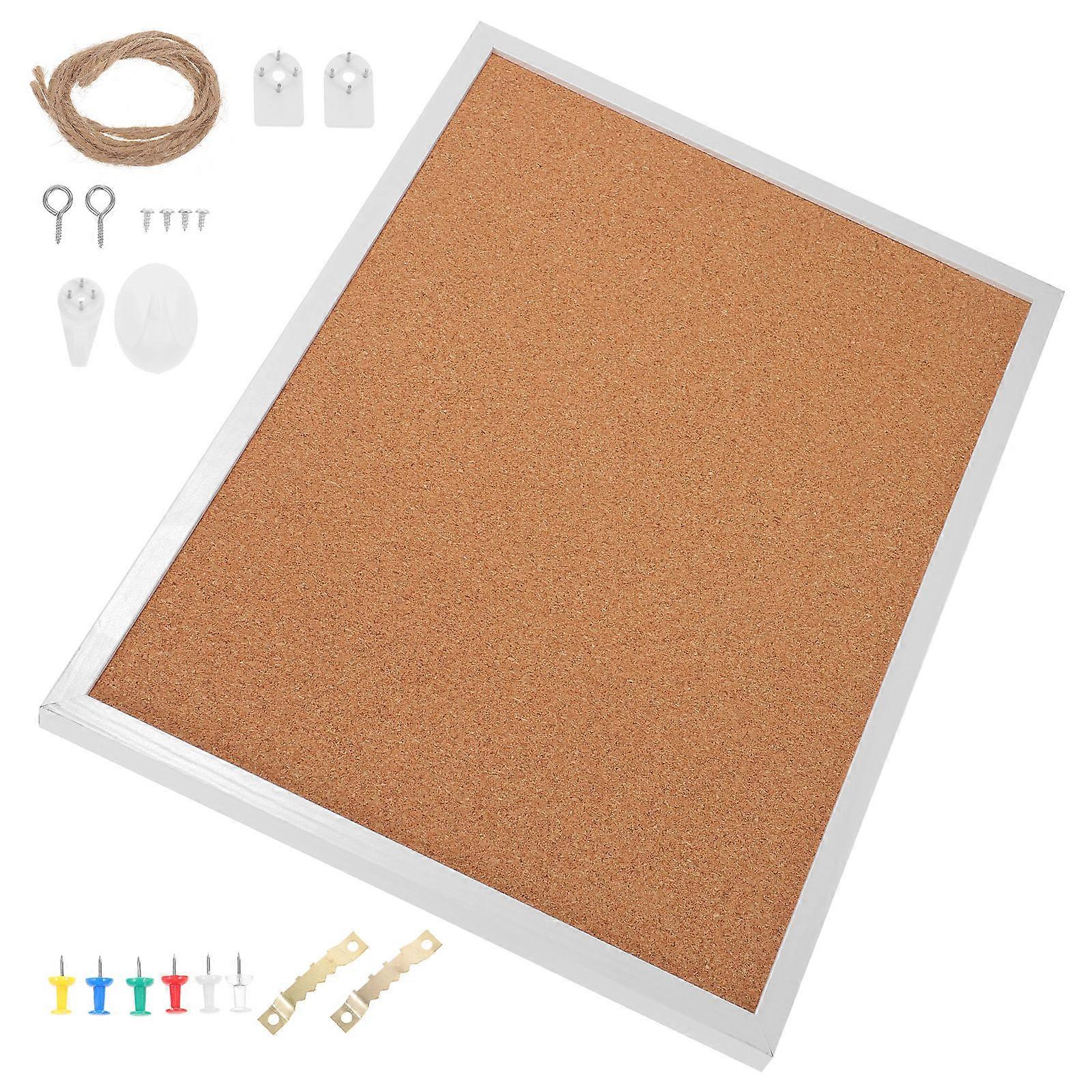 Display Boards Framed Cork Board Small Bulletin Board Office Use Rectangular Khaki 15.72X11.79in Note Anchoring 1 Set