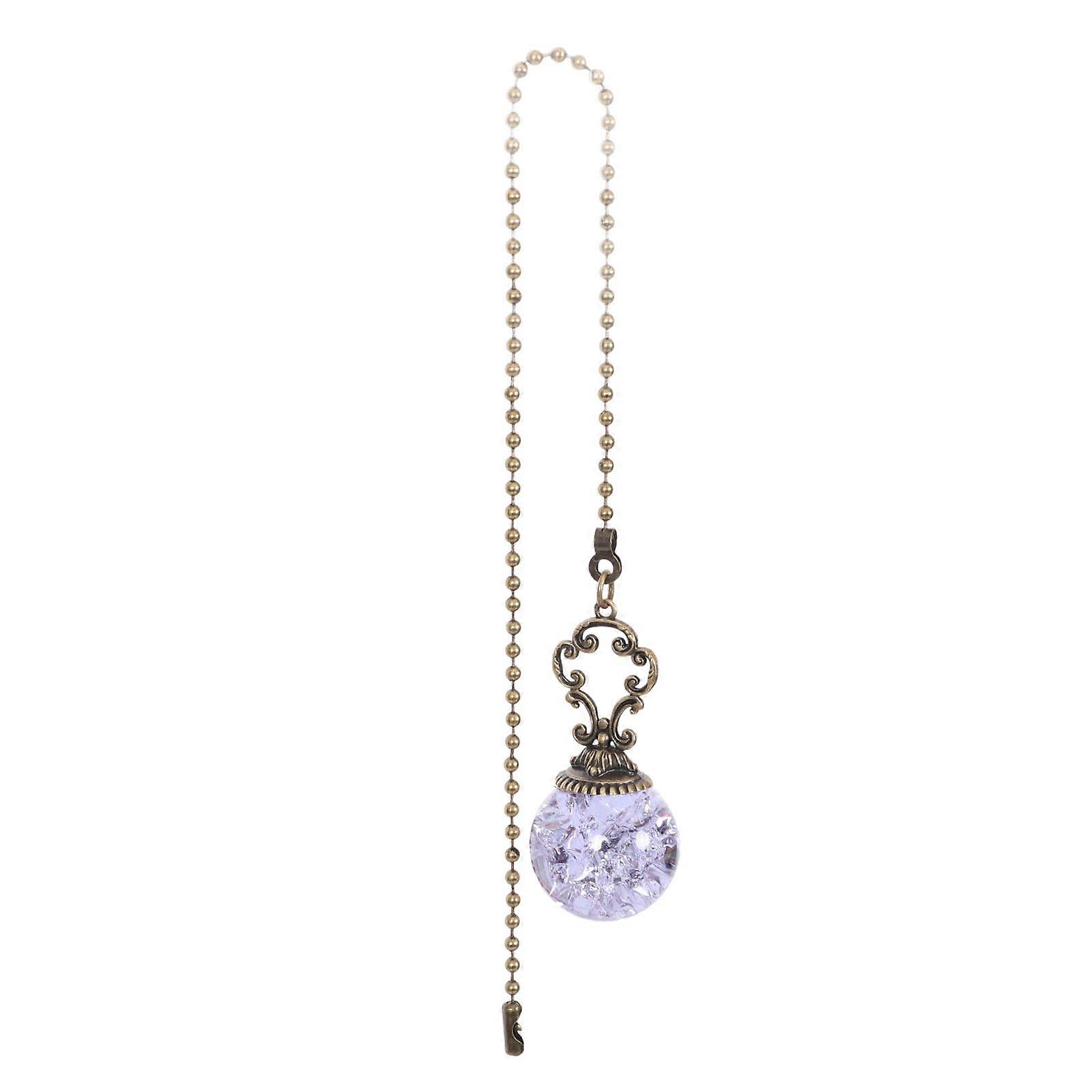 Decorative Crystal Pull Chain for Ceiling Fan and Lighting with Lavender Color 6.5 Inches