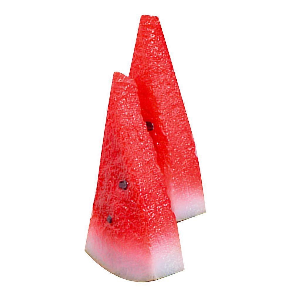2pcs Lifelike Watermelon Slices Artificial Fruit Decor Odorless Realistic Texture for Home Store Party Use