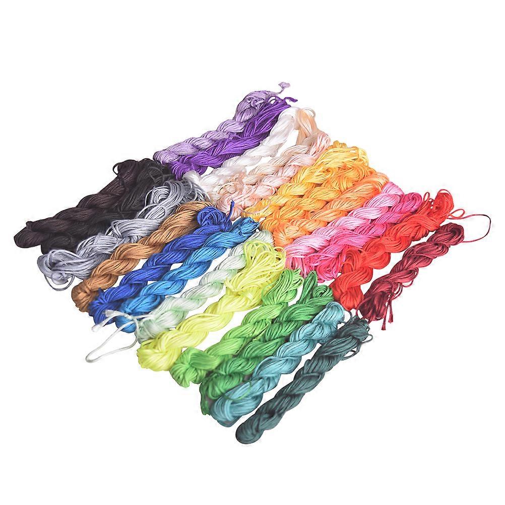DIY Crafts Necklace Rope for Bracelets in Assorted Color Chinlon 20 Roll Multicolor Hand Woven Wire