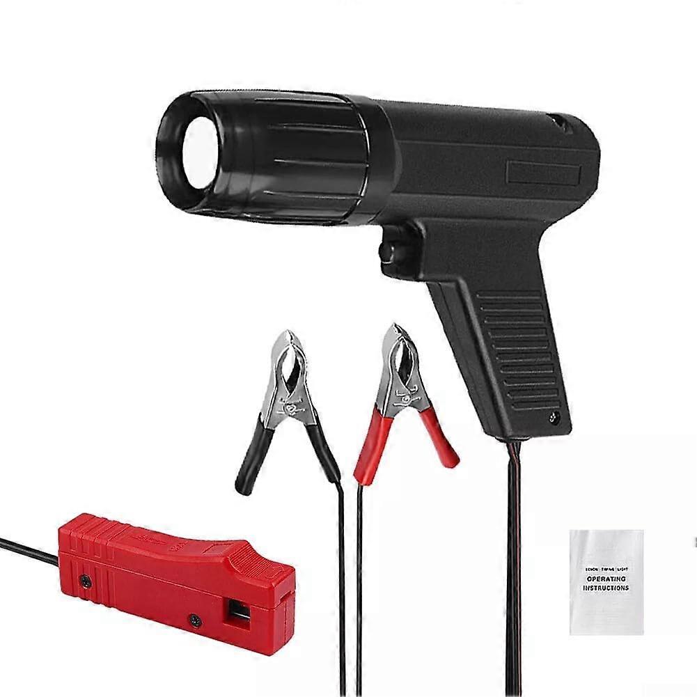 Digital Ignition Timing Light 12V Automotive Tool with Luminosity Xenon Beads and Insulated Rubber Wires for Safe Operation