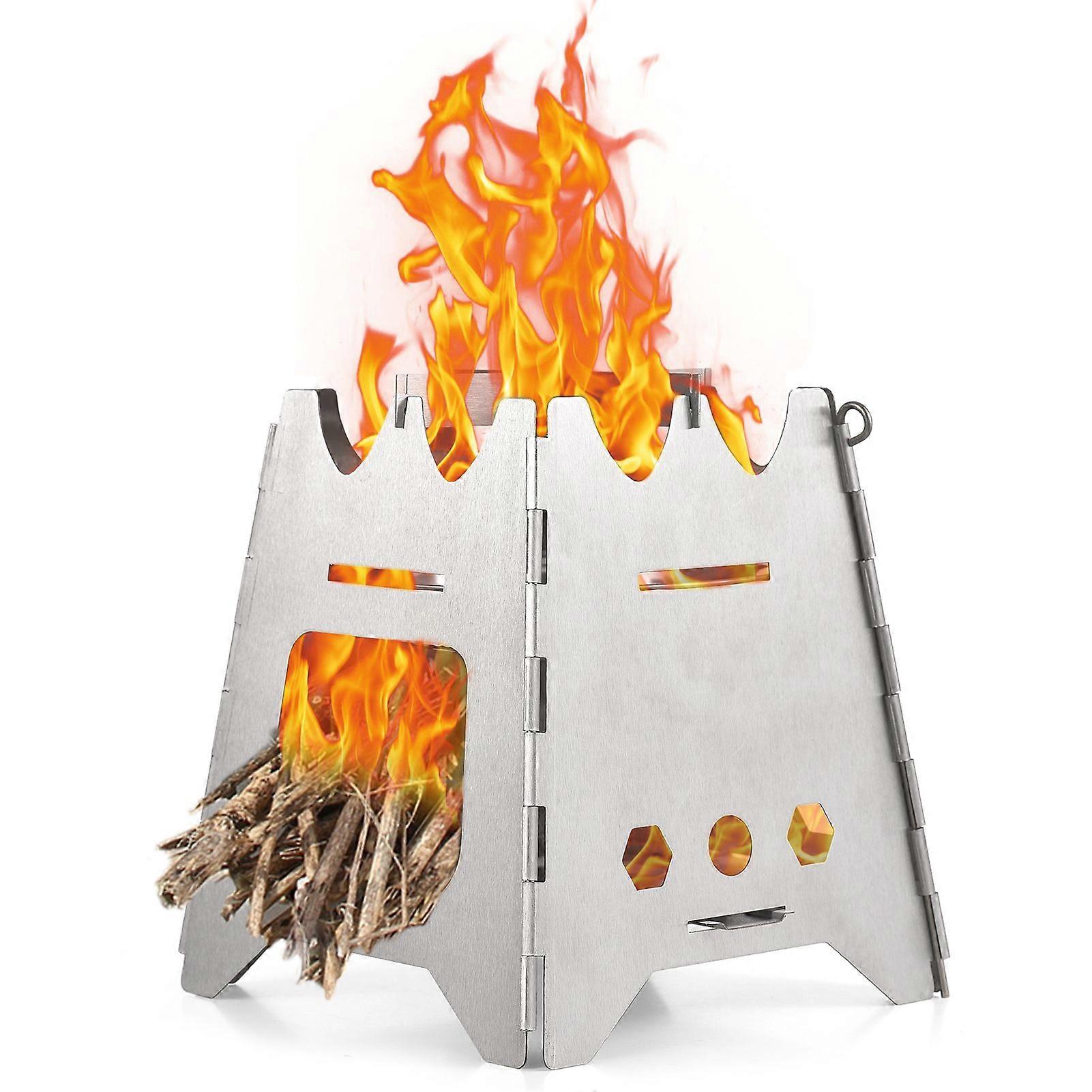 موقد التخييم القابل للطي موقد حرق الأخشاب المحمولة الفولاذ المقاوم للصدأ على ظهره موقد الكحول موقد للتخييم في الهواء الطلق المشي لمسافات طويلة على الظهر نزهة BB