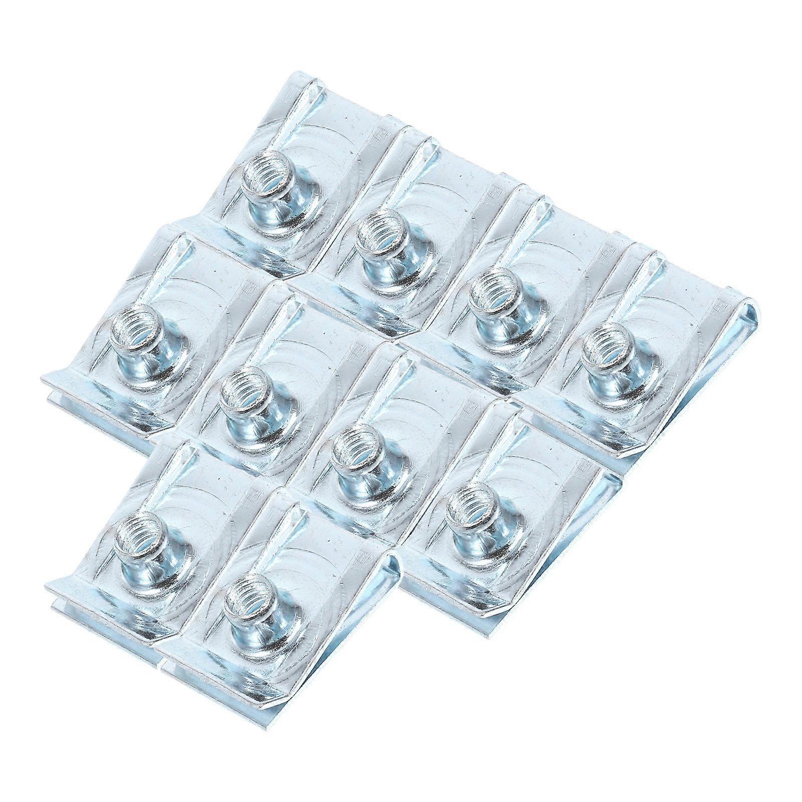 Motorcycle Fairing Fasteners 10pcs M5 U Clips Manganese Steel High Strength for Motorbike Silver