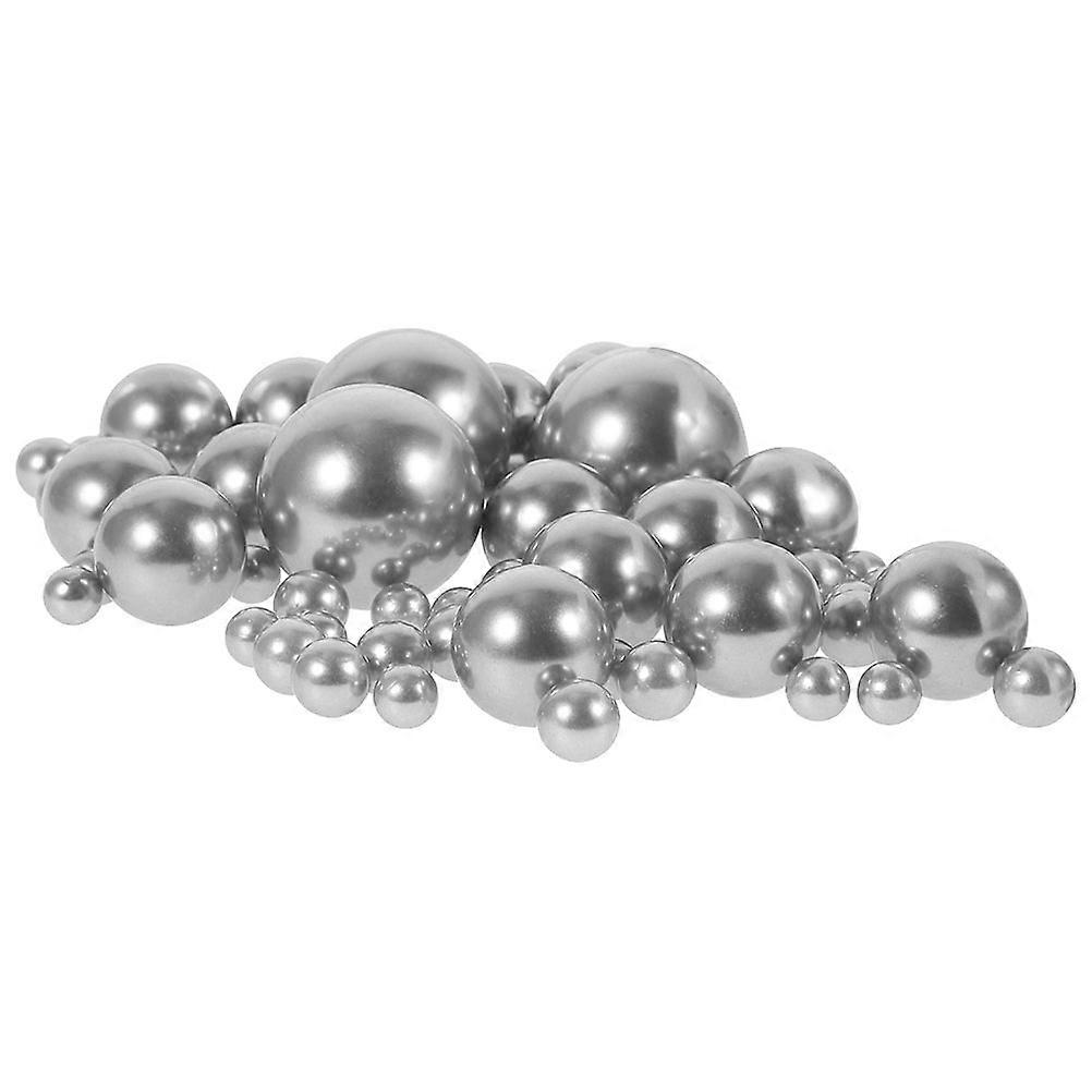 Silver ABS Pearl Beads for Vase Decor Lightweight 110pcs Simulated