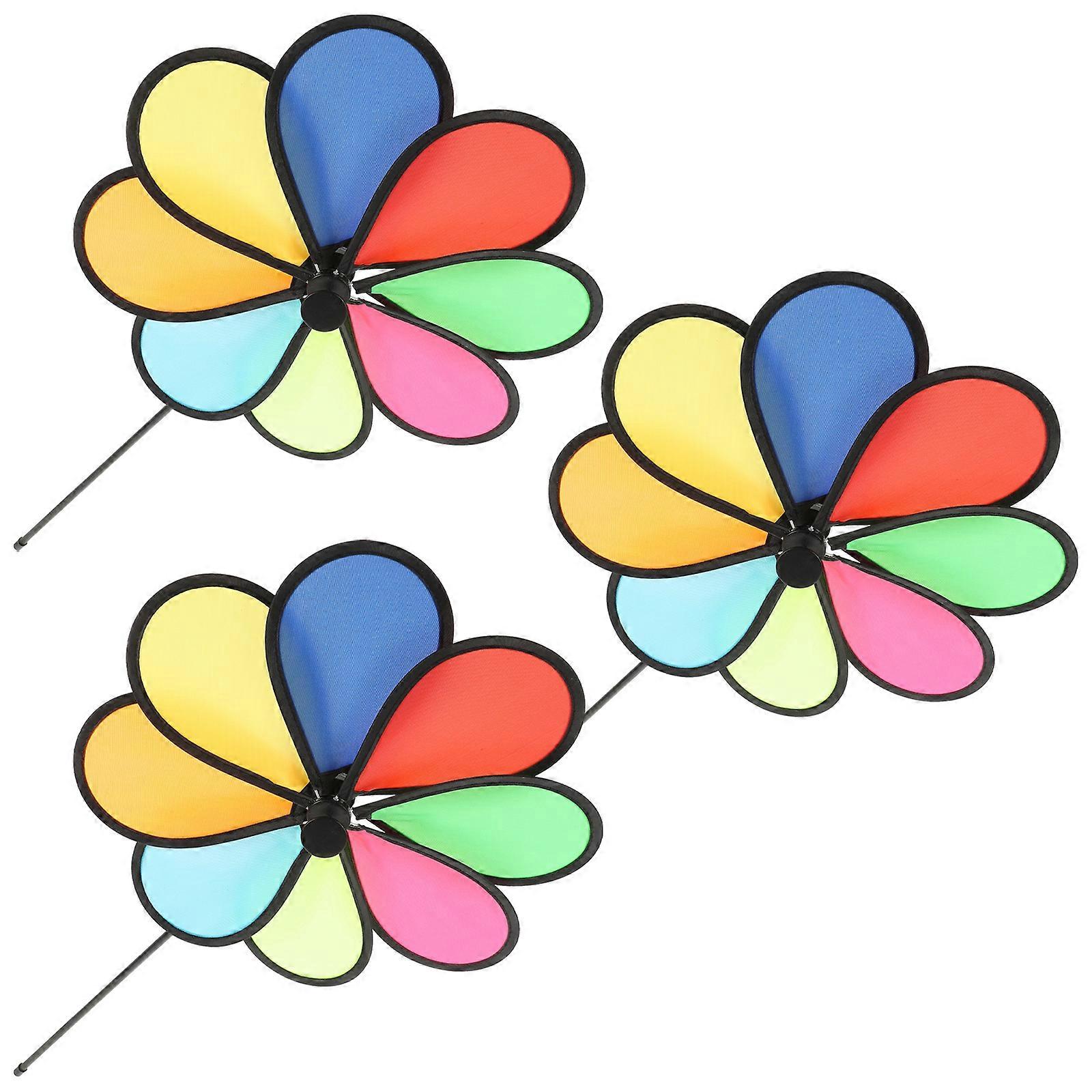 Adorable Plastic Pinwheels for Garden Decoration Colorful and Durable 3 Pieces