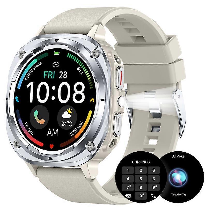 Smartwatch with 1.39 inch HD Screen, Health Tracker, 100+ Sports Modes and Bluetooth Calling (White)