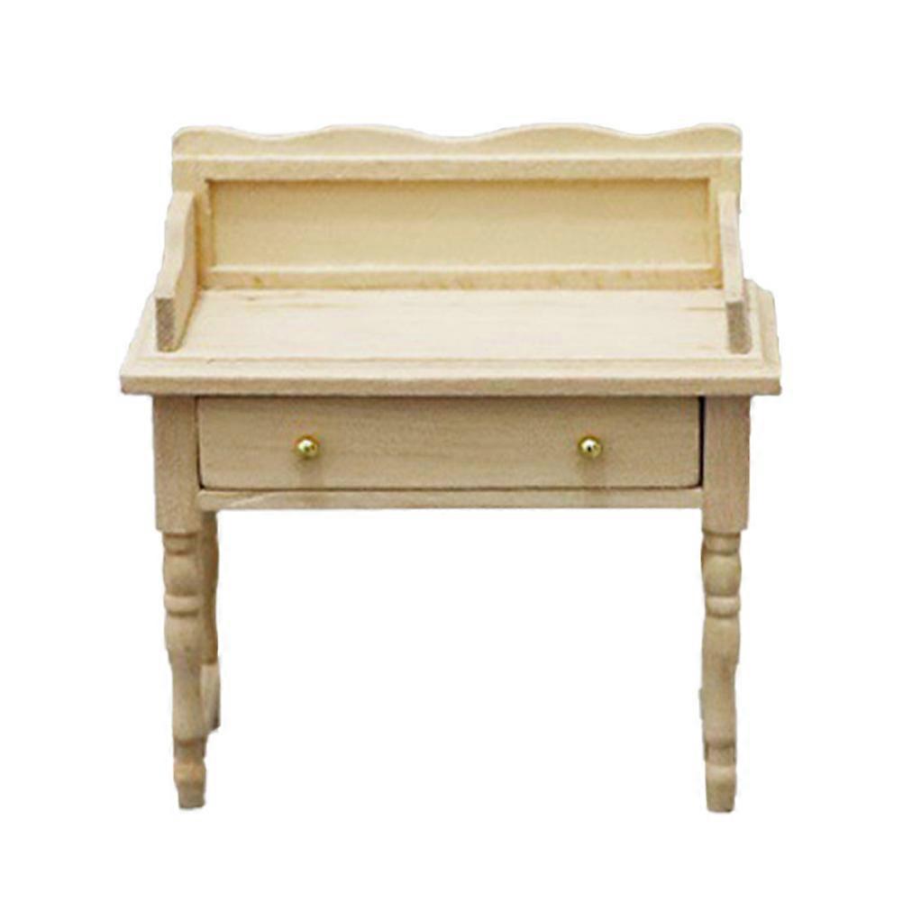Mini Desk Model for Decor Beige Synthetic Material Safe for DIY Mini House Use Small Size