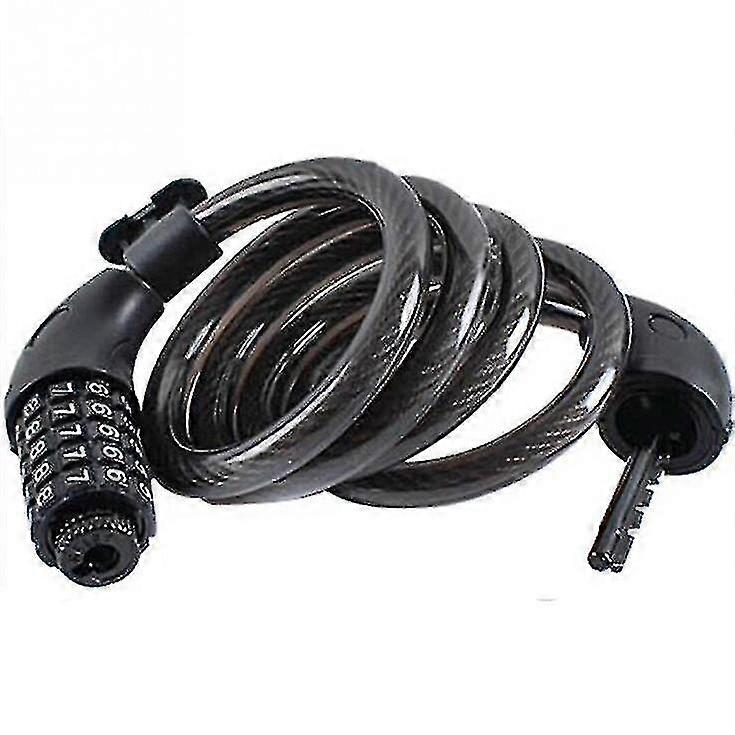 Five-digit combination bicycle lock, High-strength steel cable, Easy-to-change password, no key required, Durable and safe