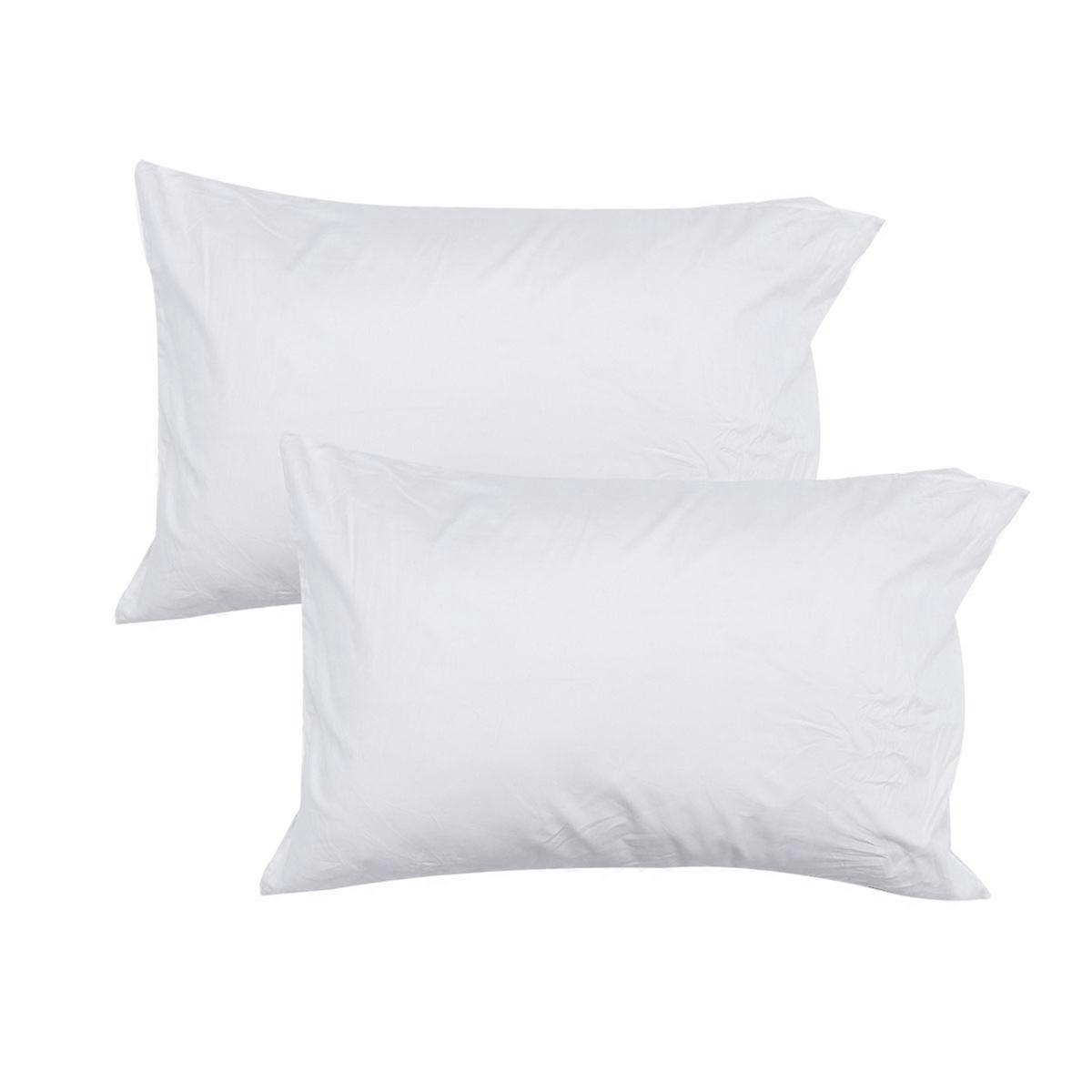 Cotton Pillow Case 1 Pair for Home Use and Office White Rectangular Shape Simple Design Protect Pillow