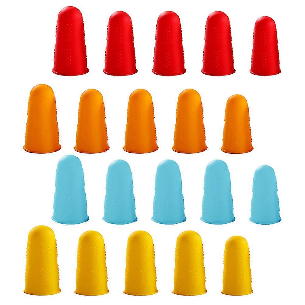 Versatile Silicone Finger Caps 20Pcs Crafted For Adults Engaging In Sewing Knitting And Hot Glue Projects