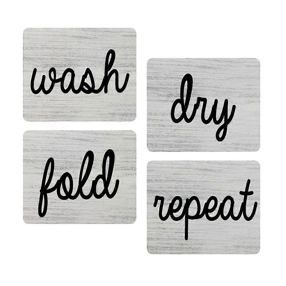 4Pcs Creative Laundry Room Decorations for Decor with Synthetic Material and Light Grey Color