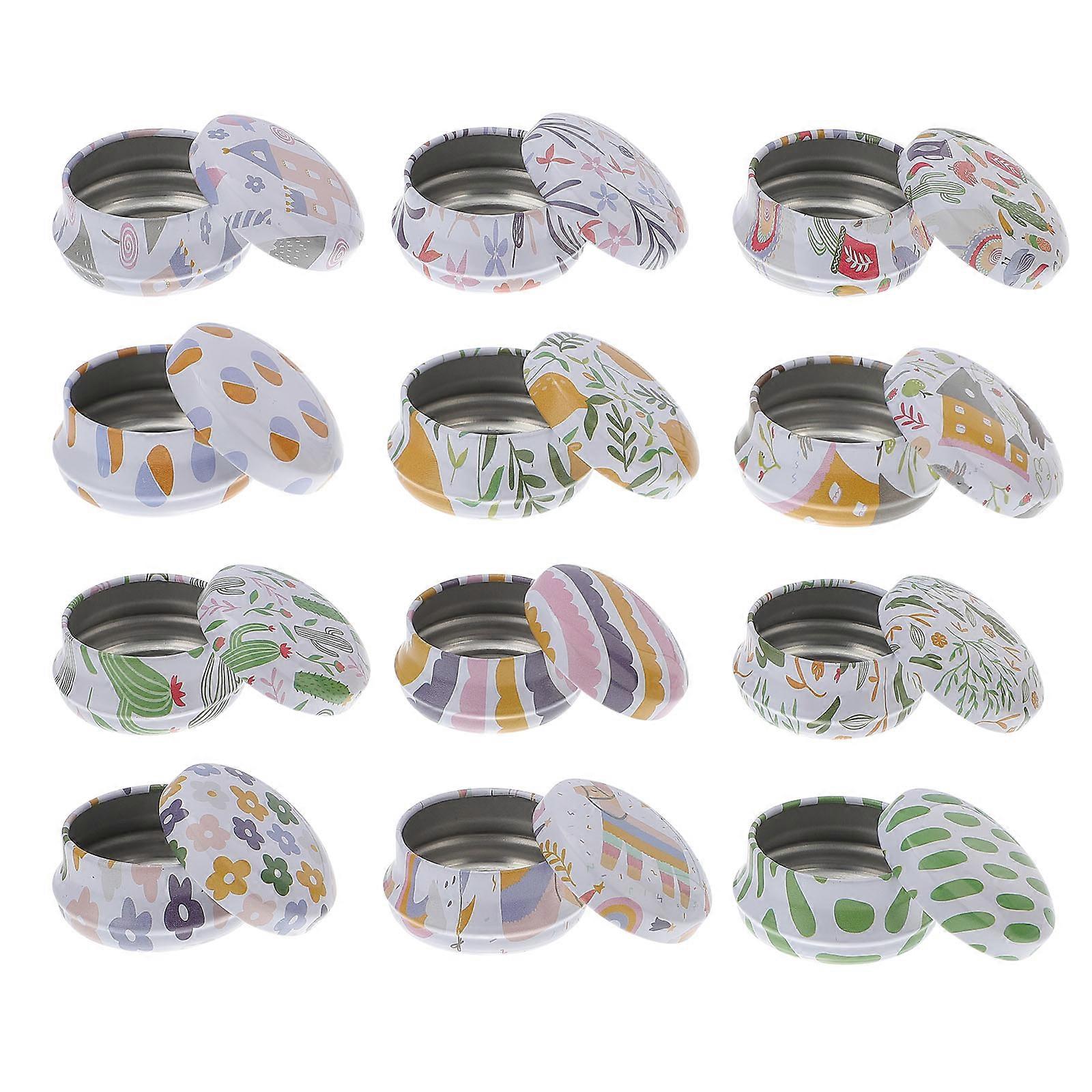 Rectangular Cute Tin Box 12Pcs Creative Pattern Containers Perfect For Girls Lifestyle Travel And Everyday Needs