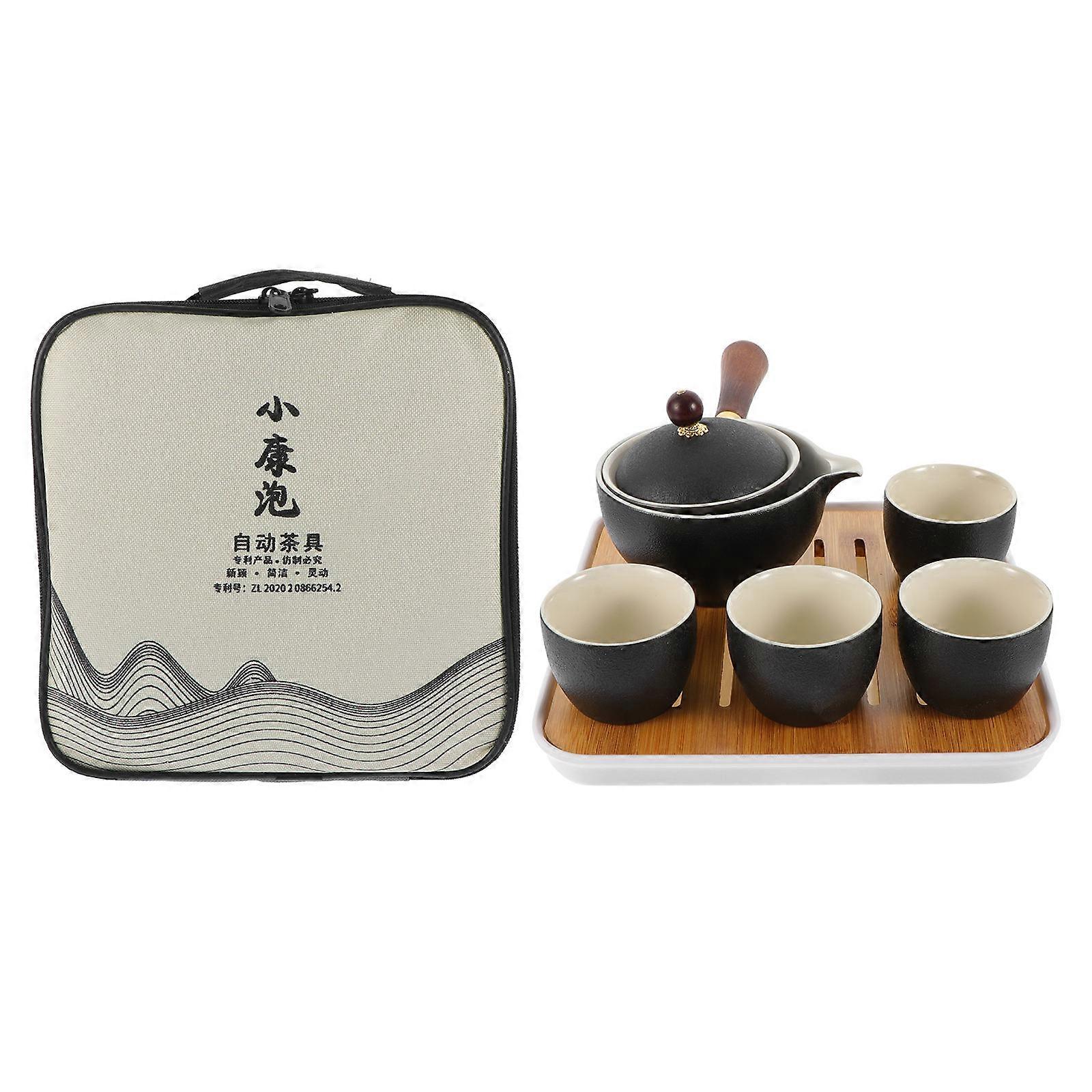 Handheld Teapot 1 Set Rotatory Style Tea Pot Black 17.5X11CM For Tea Lovers And Everyday Brewing
