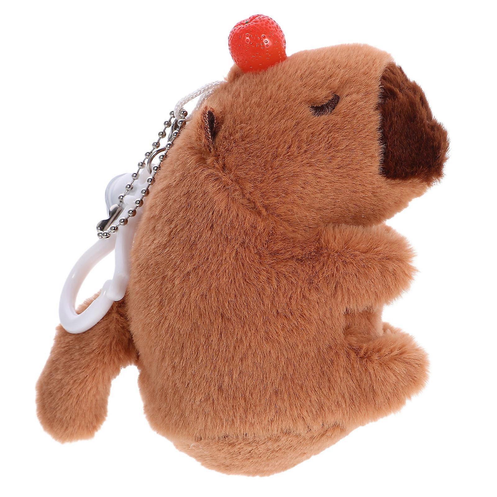 Charming Stuffed Capybara Keyring For Women And Students In Light Brown Color With Fun Design 1Pack