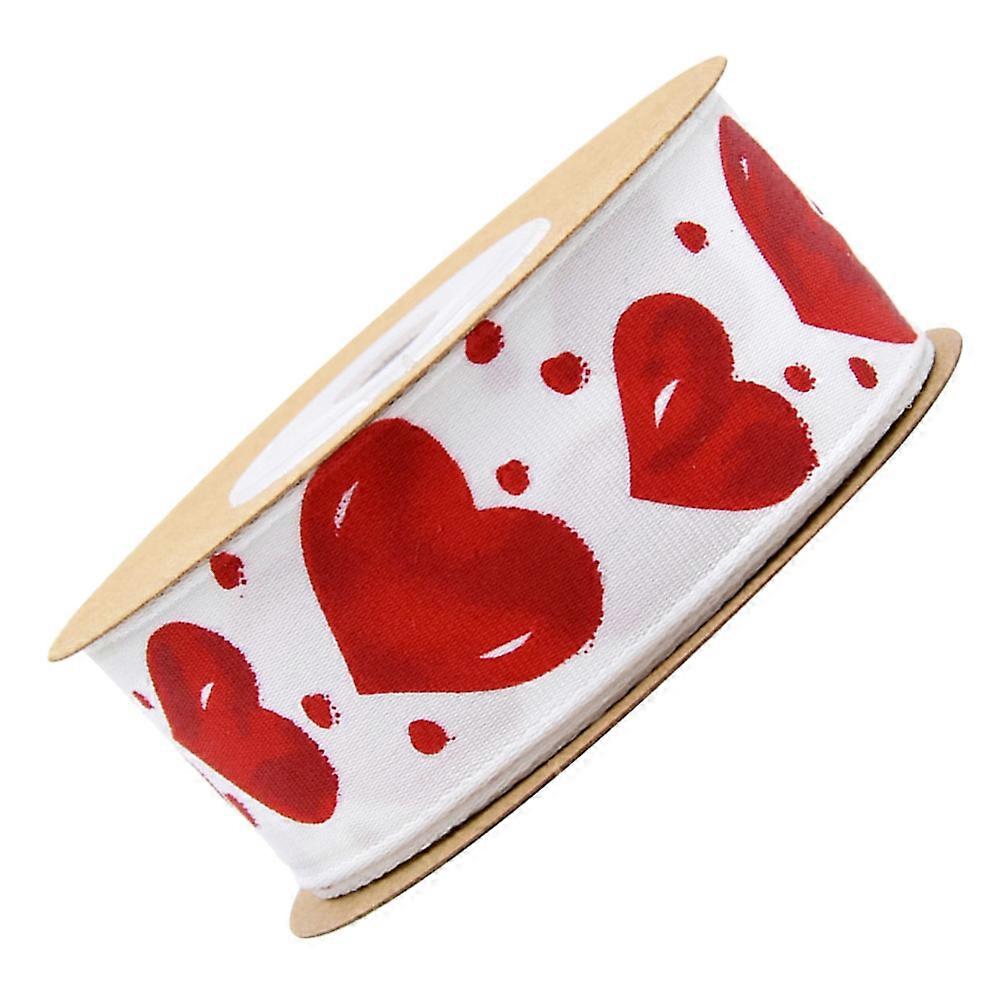 Fabric Ribbon Wrapping Ribbons With Heart Pattern Wedding Party Cake Decorations Multi Color 2.5Cm Wide 1Set