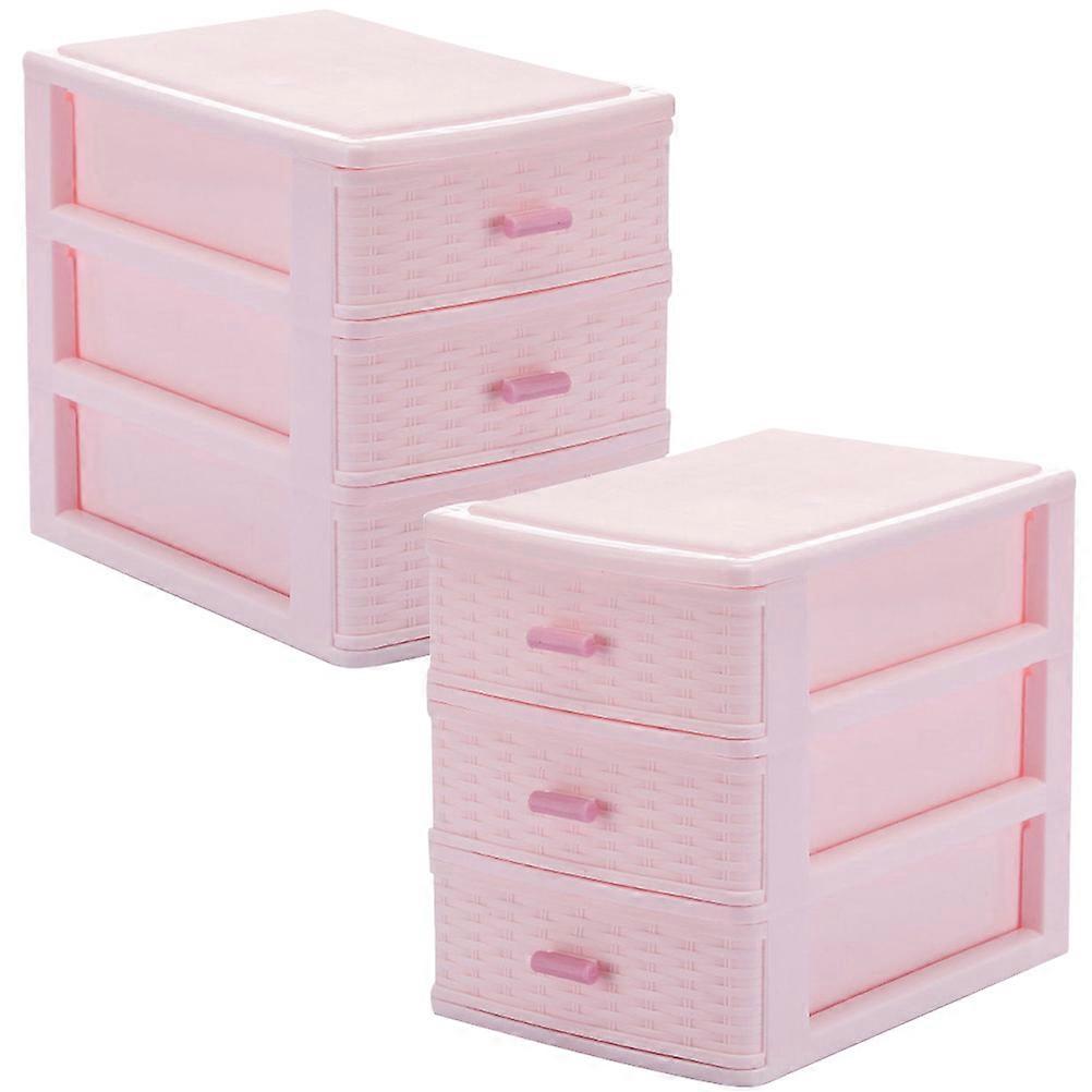 Rectangular Three-Layer Storage Cases For Bathroom Dresser Organizers And Jewelry Small Items 2Pcs