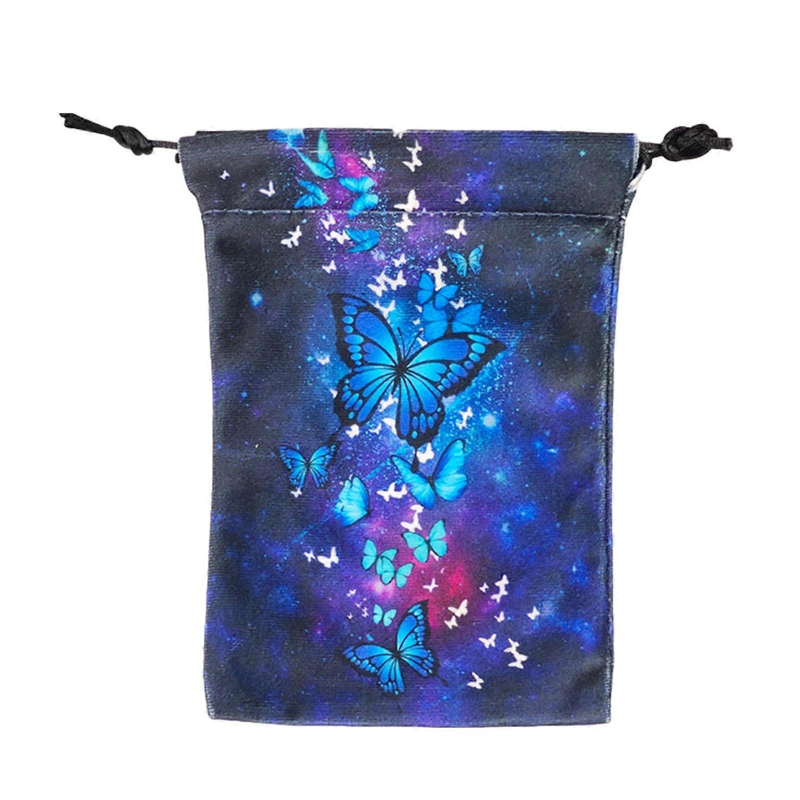 Tarot Card Bag with Drawstring Jewel Velvet Butterfly Dice Bag, Small Gift